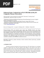 Enhanced Ionic Conductivity in Polymer Electrolytes: Pan-Pegme-Liclo - PC Composite