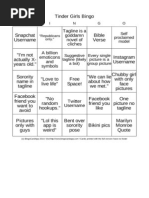 Tinder Bingo Cards