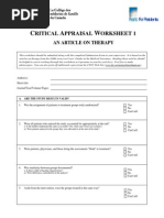 Pearls For Residents Critical-Appraisal Sheet PDF