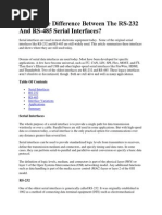 What's The Difference Between The RS-232 and RS-485 Serial Interfaces?