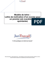 Lettre Motivation Dun Ouvrier Pour Premier Job Candidature Spontanee