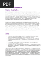 University of Manchester Course Description