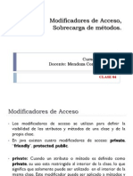 Modificadores de Acceso y Sobrecarga de Métodos