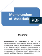 On Memorandum of Association