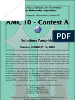 AMC 10 - Contest A: Solutions Pamphlet