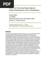 Physics Experiment Report The Stefan-Boltzmann Radiation Law (By A Kriel)