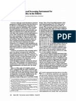 Patient-Completed Screening Instrument For Functional Disability in The Elderly