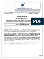 Contratación Del Servicio de Mantenimieno Aire Acondiconado Oficinas