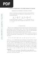 A Characterization of Inner Product Spaces