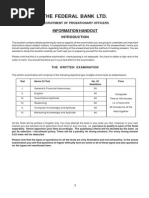 The Federal Bank LTD.: Information Handout