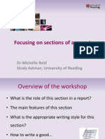 Slides Focusing On Sections of A Report