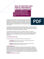 El Control de Gestión Como Herramienta Fundamental para La Misión Financiera