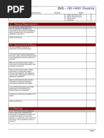 Internal Audit Checklist ISO 14001