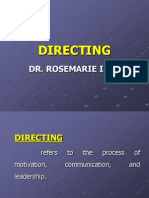 Directing: Dr. Rosemarie I. So