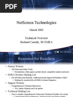 Netscreen Technologies: March 2002 Technical Overview Richard Cassidy, Se Emea