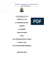 Codigo de La Familia Honduras Actualizado