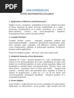 Viteee Mathematics Syllabus