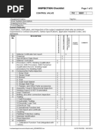 INSPECTION Checklist: Page 1 of 2 Control Valve FIC 30/01