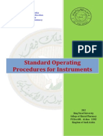 Standard Operating Procedures For Instruments 2012