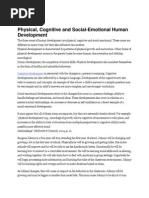 Physical, Cognitive and Social-Emotional Human Development