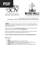 2014 Letter For Women of Joy