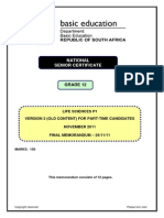 Life Sciences P1 Nov 2011 Memo Eng Version 2 Final