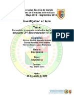 Encendido y Apagado de Diodos Led's Por Medio Del Puerto LPT y El Protoboard para Ser Usado Como Herramienta de Enseñanza y Aprendizaje en El Laboratorio de Electrónica de La Fci - Utm PDF