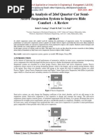 Simulation Analysis of 2dof Quarter Car Semi-Active Suspension System To Improve Ride Comfort - A Review