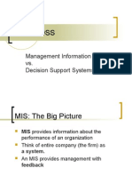 DSS vs. MIS