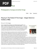 Playing in The Fields of The Image - Abigail Solomon-Godeau (1982) - Traces of The Real