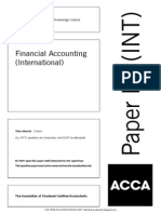 ACCA F3 Financial Accounting INT Solved Past Papers 0107