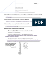 I. Lab Safety - (Pg. 669 - 671, Lab Safety Contract)