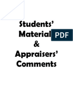 Students' Materials & Appraisers' Comments