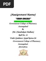 (Assignment Name) : "Vibrio Cholerae" Government College of Pharmacy, Aurangabad