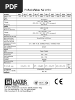 Technical Data SH Series: Model SH-1 SH-2 SH-3 SH-4 SH-5 SH-6 SH-7 SH-8 SH-9 SH-10