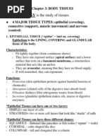 HISTOLOGY Is The Study of Tissues.: 4 MAJOR TISSUE TYPES: Epithelial (Covering)