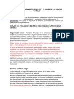 Evolucion Del Pensamiento Cientifico y El Origen de Las Ciencias Sociales