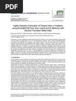 Highly Selective Extraction of Toluene From N-Heptane Using (Emim) (SCN) Pure Ionic Liquid and Its Mixtures With Several Transition Metal Salts