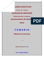 Muestra Temario Comun Bolsa Ayto Badajoz