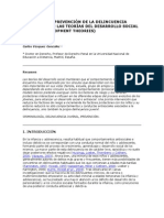 Predicción y Prevención de La Delincuencia Juvenil Según Las Teorías Del Desarrollo Social