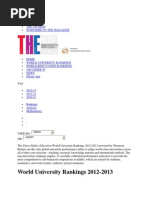 World Ranking For Universities