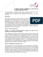 Implementation of The KDIGO Guideline On The Management of The Kidney Transplant Recipient in The UK 2010