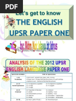 English Upsr Paper One