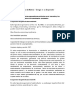 Balance de Materia y Energía en Un Evaporador