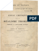 Abbé H.Dehove - Essai Critique Sur Le Réalisme Thomiste