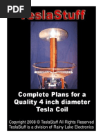 5555 FT141121 Teslastuff 4 Inch Tesla Coil Plans Vs 1.3s