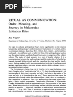 Ritual As Communication: Order, Meaning, and Secrecy in Melanesian Initiation Rites