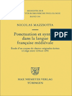 Ponctuation Et Syntaxe Dans La Langue Française Médiévale