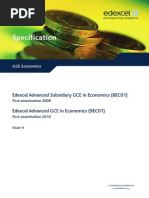 Economics Specification A Level Edexcel