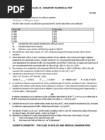 Class 12 Chemistry Numerical Test Set 2